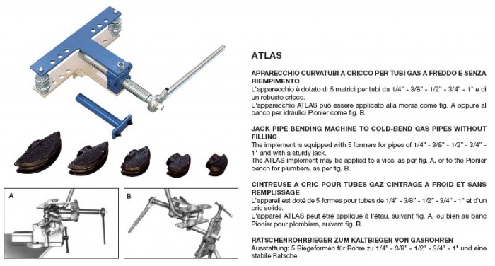Curvatubi manuale Atlas a cricco - Plastin Gold
